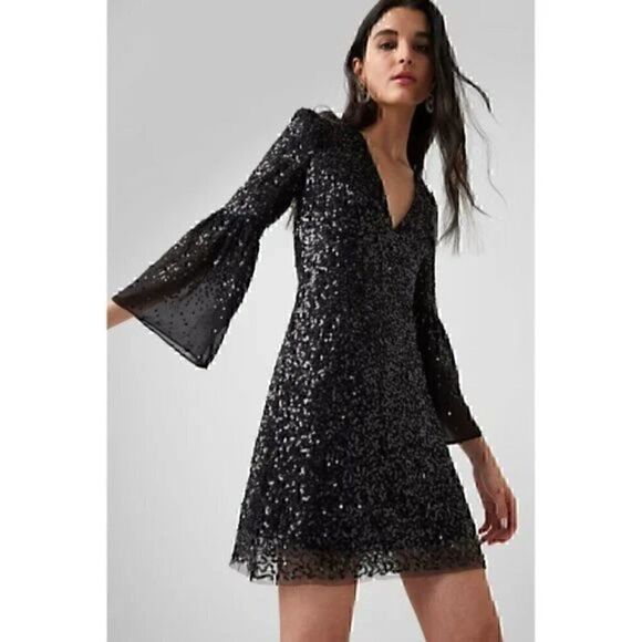 French Connection Womens Cellienne Sequined Cocktail and Party Dress 6 - Picture 2 of 16